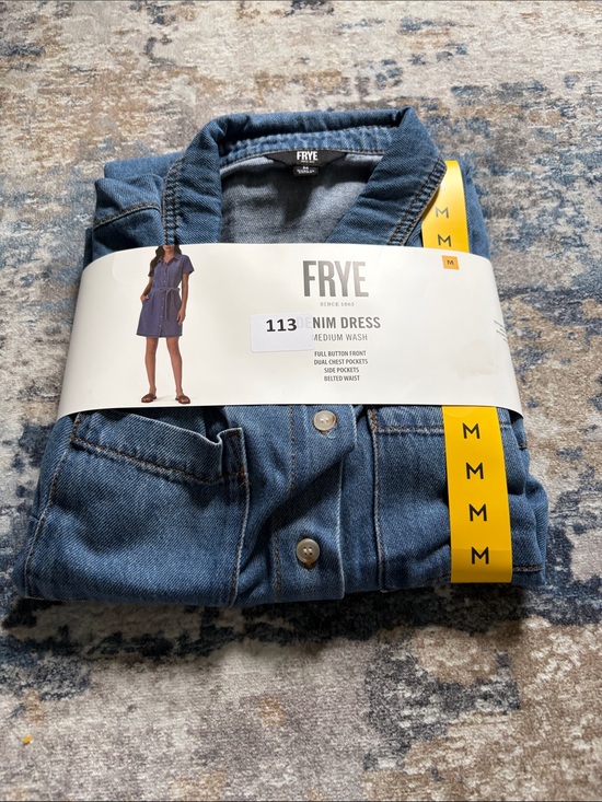 Frye Dresses & Skirts - FRYE Medium Wash Blue Denim Shirt Dress